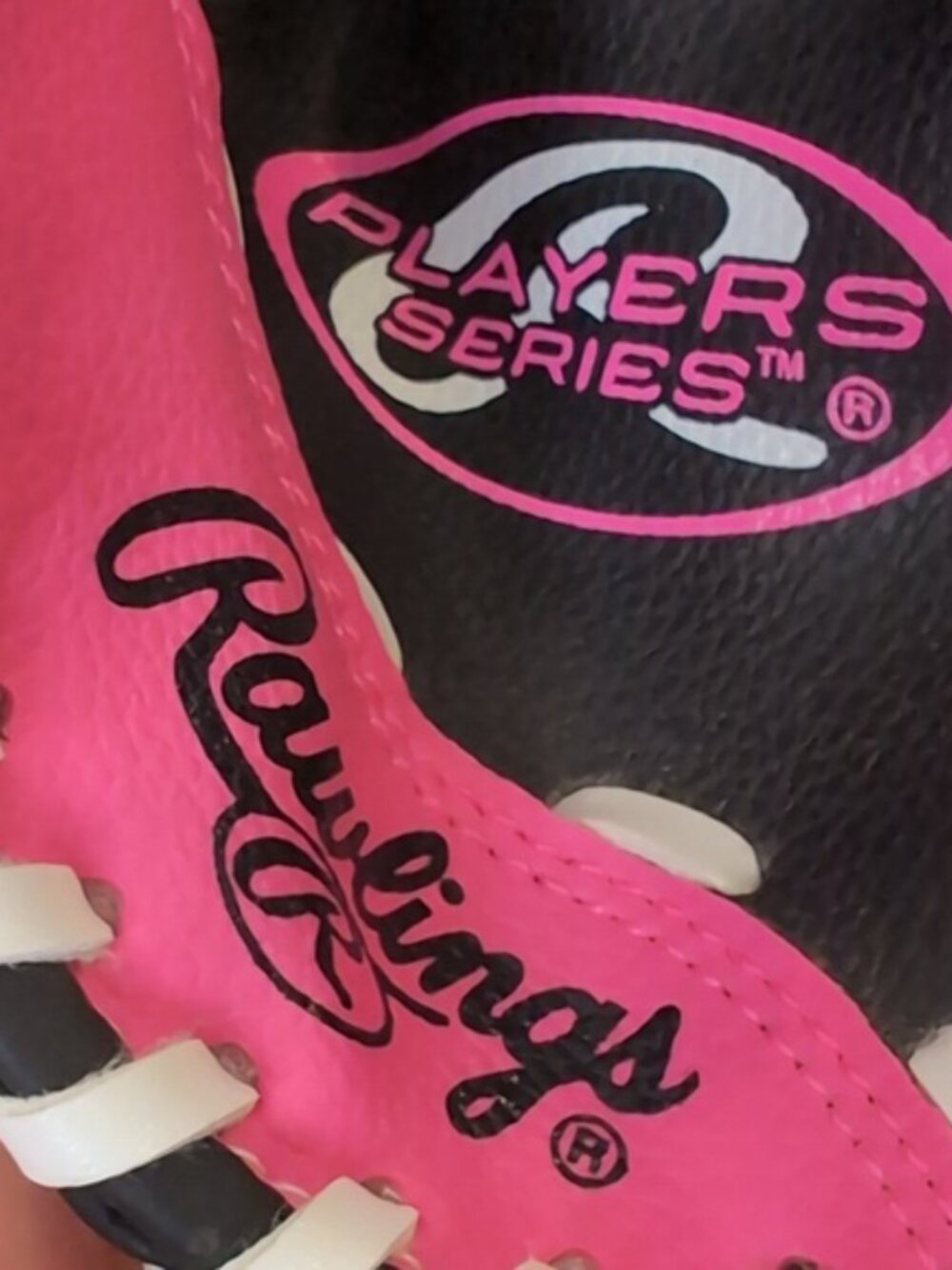 Rawlings Players Series Kids Baseball Glove Faux Leather T-ball Pink Black 9 - Picture 9 of 12